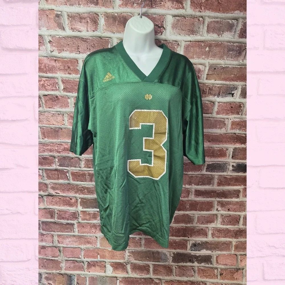 Women's ADIDAS x NOTRE DAME V Neck Football Jersey #3‎ Medium